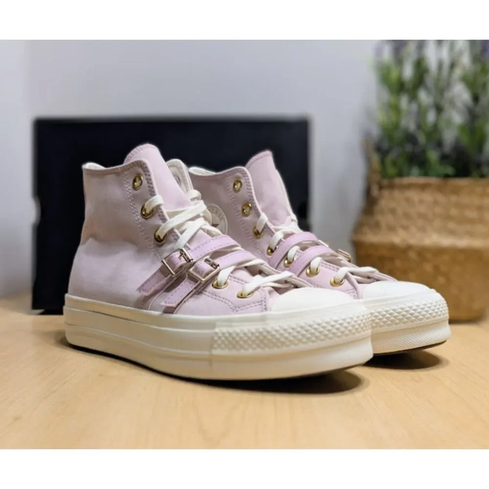 Converse CTAS Lift Platform Summit Pink Buckle High Top Shoes Women's 9 NIB